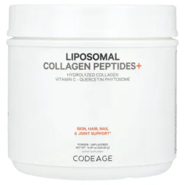 Колагенові пептиди+, Liposomal Collagen Peptides+, CodeAge, ліпосомальні, без смаку, 424,5 г