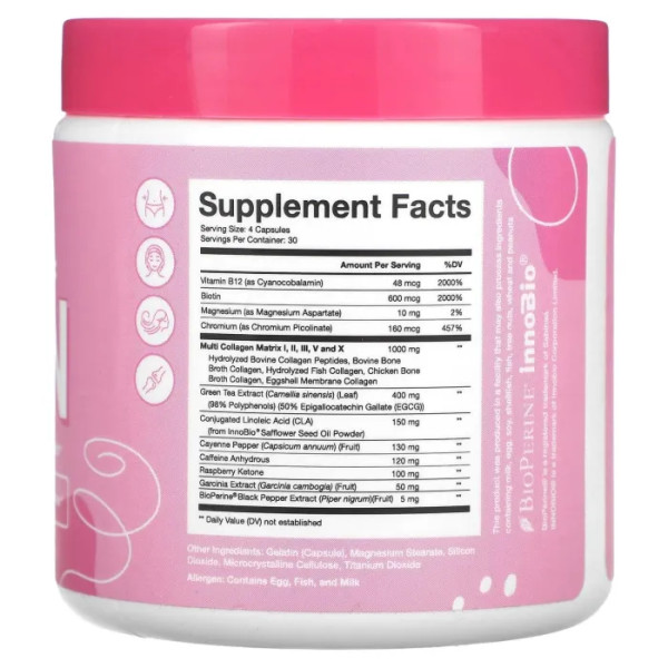 Спалювач жиру з колагеном, Collagenic Burn, Obvi, 120 капсул