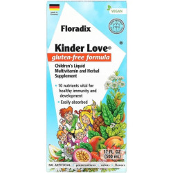 Детские мультивитамины с травами, Floradix Kinder Love, Gaia Herbs, 500 мл