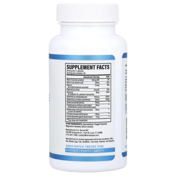 Підтримка надниркових залоз, AdrenalCORE, Revive, 60 вегетаріанських капсул