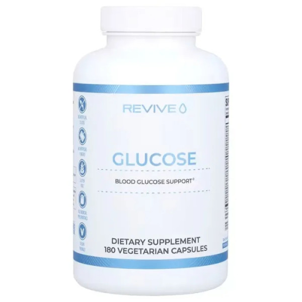 Глюкоза, Glucose, Revive, 180 вегетаріанських капсул