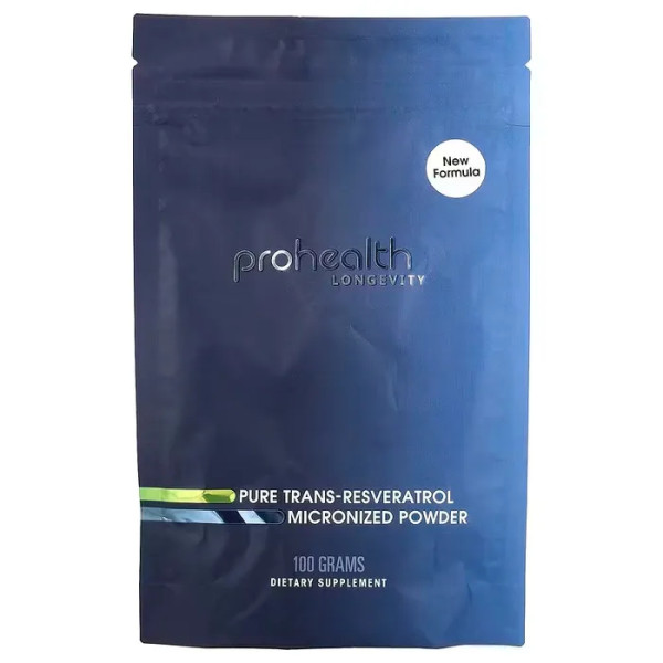 Транс-ресвератрол, Micronized Trans-Resveratrol, ProHealth Longevity, мікронізований, 100 г