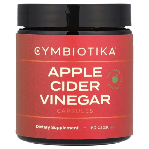 Оцет яблучний, Apple Cider Vinegar, Cymbiotika, сидровий, 60 капсул