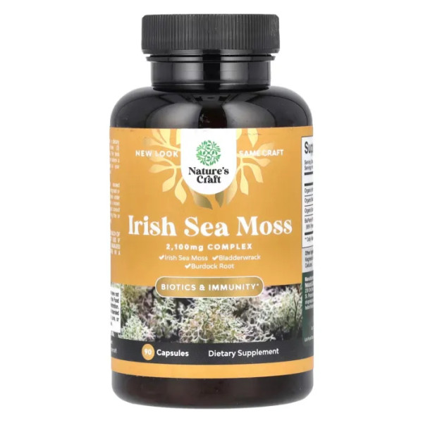 Ірландський морський мох, Irish Sea Moss, Nature's Craft, 2100 мг, 90 капсул (700 мг на капсулу)