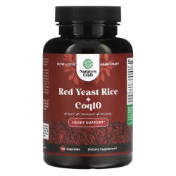 Червоний дріжджовий рис з CoQ10, Nature's Craft Red Yeast Rice + Coq10, 120 капсул