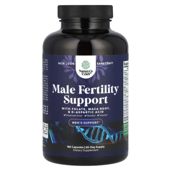 Підтримка чоловічої фертильності, Male Fertility Support, Nature's Craft, 180 капсул