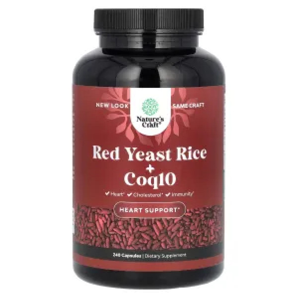 Червоний дріжджовий рис + Coq10, Red Yeast Rice + Coq10, Nature's Craft, 240 капсул