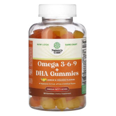 Омега 3 6 9 з ДГК жувальні, Nature's Craft Omega 3-6-9 + DHA Gummies, смак лимон та апельсин 120 жувальних таблеток
