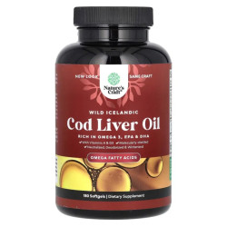 Масло печени дикой исландской трески с витаминами A и D3, Nature's Craft Wild Icelandic Cod Liver Oil with Vitamins A & D3, 180 гелевых капсул