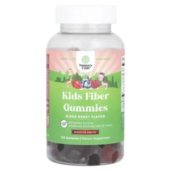 Клітковина для дітей, Kids Fiber Gummies, Nature's Craft, без цукру, ягідне асорті, 120 жувальних таблеток