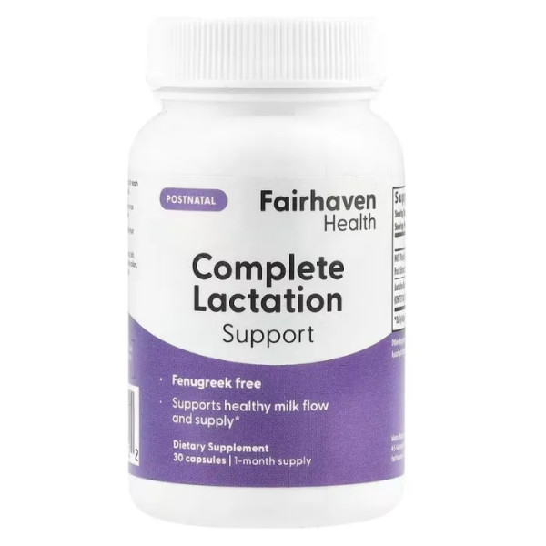Підтримка лактації, Complete Lactation Support, Fairhaven Health, для здорового потоку та вироблення молока, 30 капсул