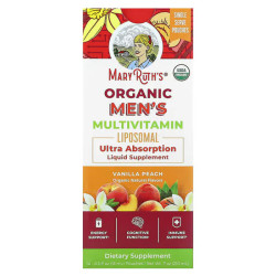 Мультивитамины для мужчин липосомальные, Organic Men's Multivitamin Liposomal MaryRuth's, ваниль и персик, 14 пакетиков по 15 мл