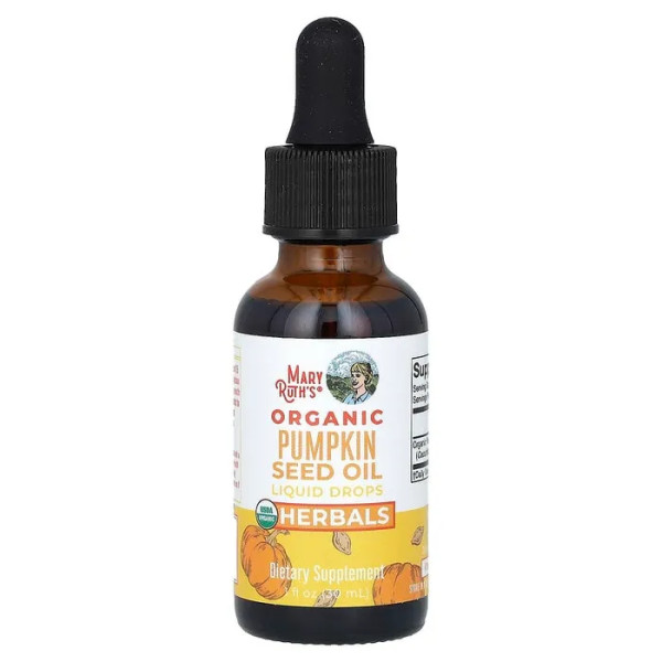 Гарбуз, органічна олія насіння, Organic Pumpkin Seed Oil, MaryRuth's, без спирту, 459 мг, краплі, 30 мл