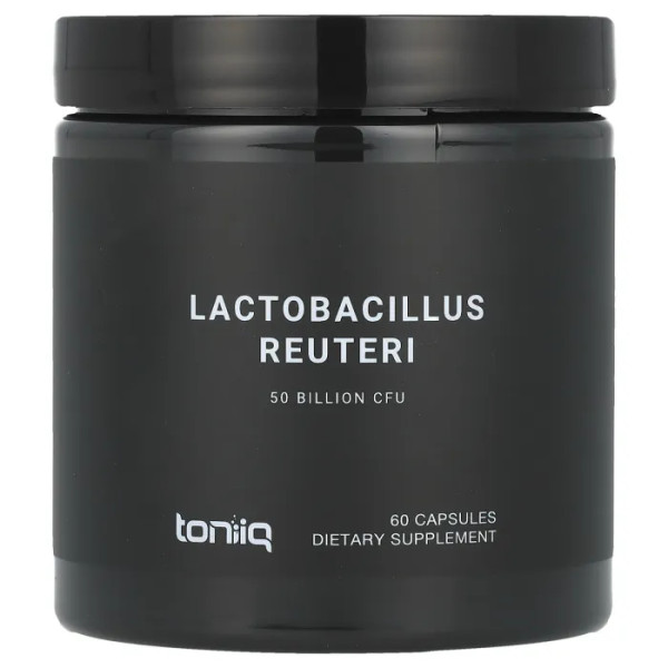 Пробіотик для травлення, Lactobacillus Reuteri, Toniiq, 50 млрд КУО, 60 вегетаріанських капсул