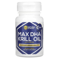 Олія криля з DHA та маслом тунця, Natural Stacks Max DHA Krill Oil, 60 гелевих капсул