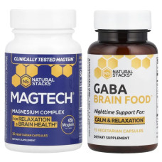 Підтримка сну, Natural Stacks Sleep Stack, 2 флакони по 15 вегетаріанських капсул