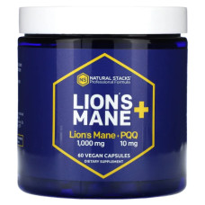 Ежовик гребенчатый с PQQ, Natural Stacks Lions Mane + PQQ, 60 веганских капсул