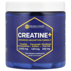 Креатин, Natural Stacks Creatine+, 120 веганських капсул