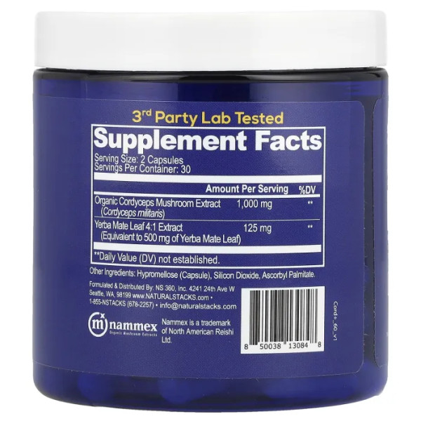 Кордіцепс+, Cordyceps+, Natural Stacks, 60 веганських капсул