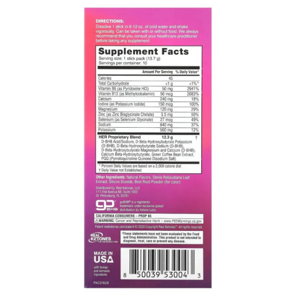 Жироспалювач для жінок, InFast, Real Ketones, зі смаком кавуна, 10 пакетиків по 13,7 г