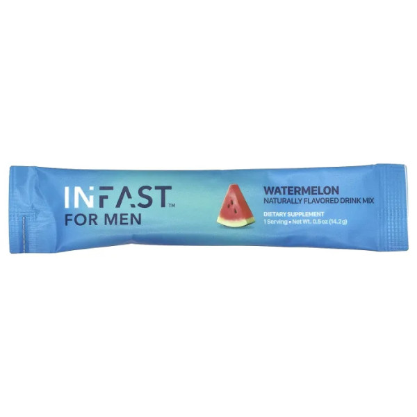 Жироспалювач для чоловіків, InFast, Real Ketones, зі смаком кавуна, 30 пакетиків по 14,2 г