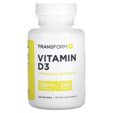 Вітамін D3 125 мкг, Vitamin D3 TransformHQ, 240 гелевих капсул