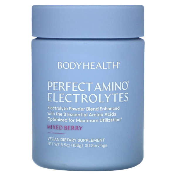 Електроліти з амінокислотами, Perfect Amino Electrolytes, BodyHealth, зі смаком ягідного міксу, 156 г