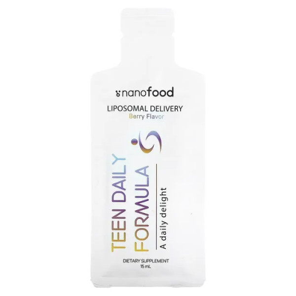 Мультивітаміни + Омега-3 для підлітків, Teen Daily Formula, Nanofood, Codeage, ліпосомальні, смак ягід, 30 пакетиків по 15 мл кожен