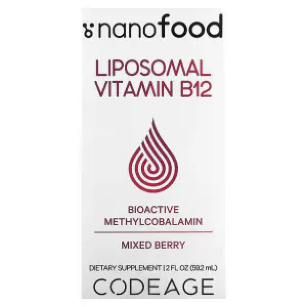 Вітамін B-12, Liposomal Vitamin B12, Codeage, ліпосомальний, ягідний мікс, 59,2 мл