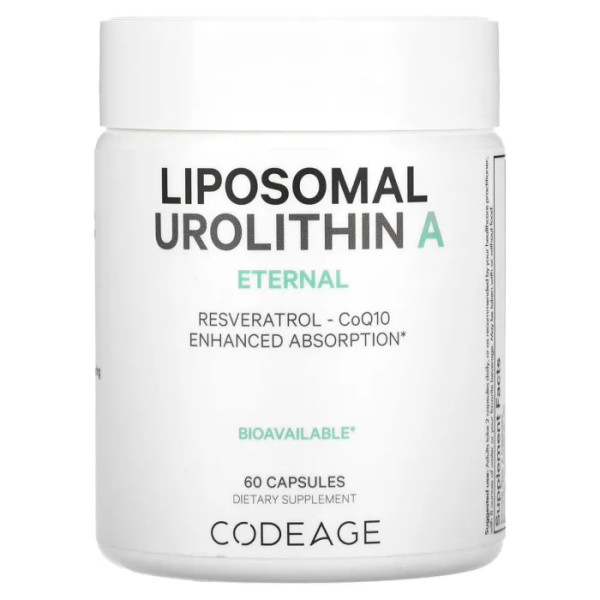 Уролітин А, Liposomal Urolithin A, Codeage, ліпосомальний, 60 капсул