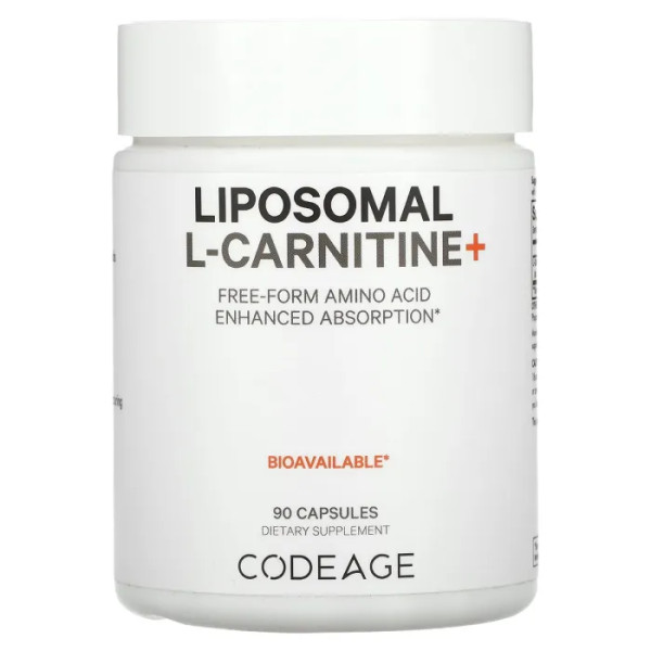 L-карнітин+ ліпосомальний, Liposomal L-Carnitine+, Codeage, вільна форма, покращена абсорбція, 90 капсул