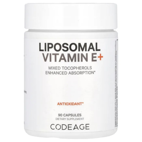 Вітамін Е+, Liposomal Vitamin E+, CodeAge, ліпосомальний, 90 капсул