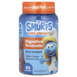 Дитячий пробіотик для травлення, The Smurfs Kids Gummy Digestive Probiotic, смак ягоди 80 жувальних цукерок