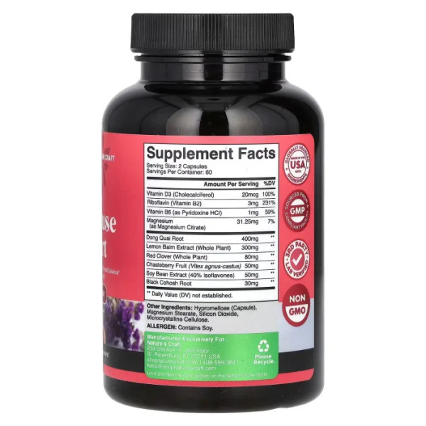 Допомога при менопаузі, Menopause Support, Nature's Craft, 120 капсул