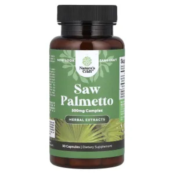 Со пальметто, Saw Palmetto, Nature's Craft, 500 мг, 30 капсул