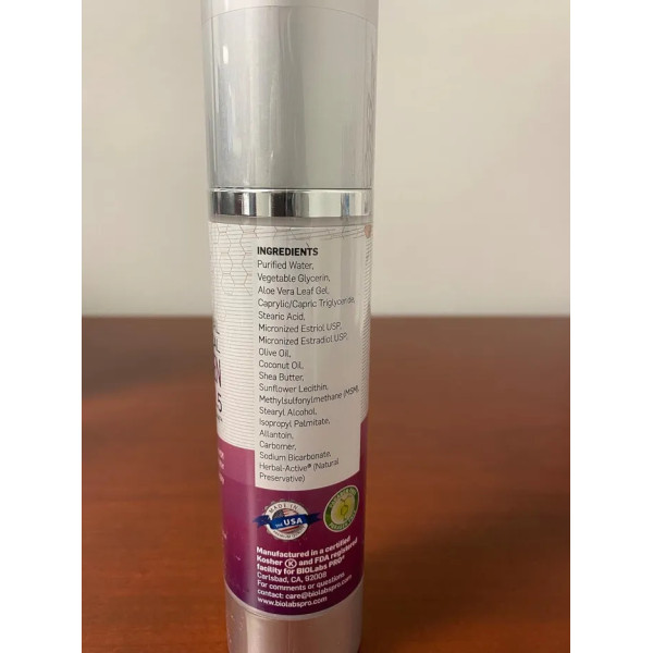 Крем при менопаузі ESTRO BI-EST 2,5 мг, BIOLabs PRO, для жінок, біоідентичний, натуральний, лаванда, 100 г