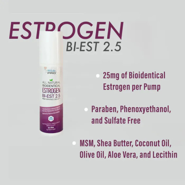 Крем при менопаузі ESTRO BI-EST 2,5 мг, BIOLabs PRO, для жінок, біоідентичний, натуральний, лаванда, 100 г