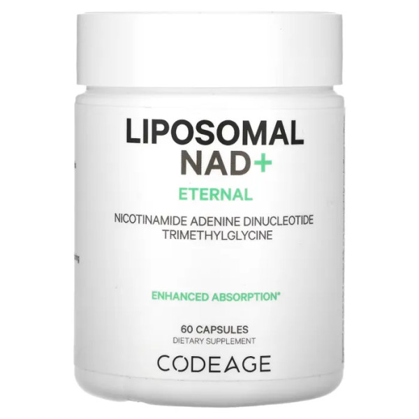 Нікотинамід, НАД+, Liposomal NAD+, Eternal, Codeage, ліпосомальний, 60 веганських капсул