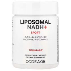 NADH+, спорт, ліпосомальний, Codeage Liposomal NADH+ Sport, 60 рослинних капсул