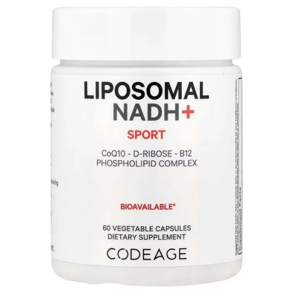 NADH+, спорт, Liposomal NADH+, Sport, Codeage, ліпосомальний, 60 рослинних капсул