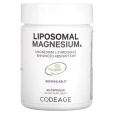 Магній L треонат, Codeage Liposomal Magnesium L Threonate, ліпосомальний, 90 капсул