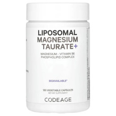 Магній таурат, Codeage Liposomal Magnesium Taurate+, 120 рослинних капсул