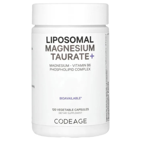 Магній таурат+, Liposomal Magnesium Taurate+, CodeAge, ліпосомальний, 120 рослинних капсул