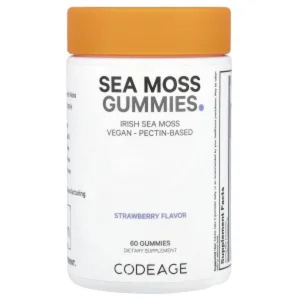 Морський мох, Sea Moss Gummies, Codeage, смак полуниці, 150 мг, 60 жувальних цукерок