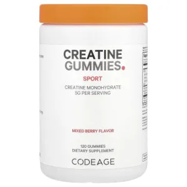 Креатин, Creatine Gummies, Codeage, смак ягідної суміші, 120 жувальних цукерок
