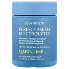 Електроліти з амінокислотами, Perfect Amino Electrolytes BodyHealth, смак лимон та лайм, 180 г