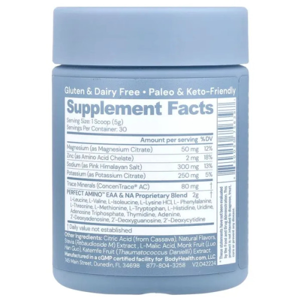 Електроліти з амінокислотами, Perfect Amino Electrolytes, BodyHealth, зі смаком - ягідний мікс, 150 г