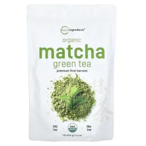 Зелений чай матча, Matcha Green Tea, Micro Ingredients, органічний порошок, 454 г