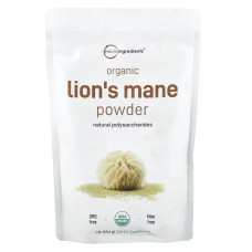 Їжачок гребінчастий органічний порошок, Micro Ingredients Lion's Mane, 454 г