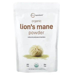 Їжачок гребінчастий органічний порошок, Micro Ingredients Lion's Mane, 454 г
